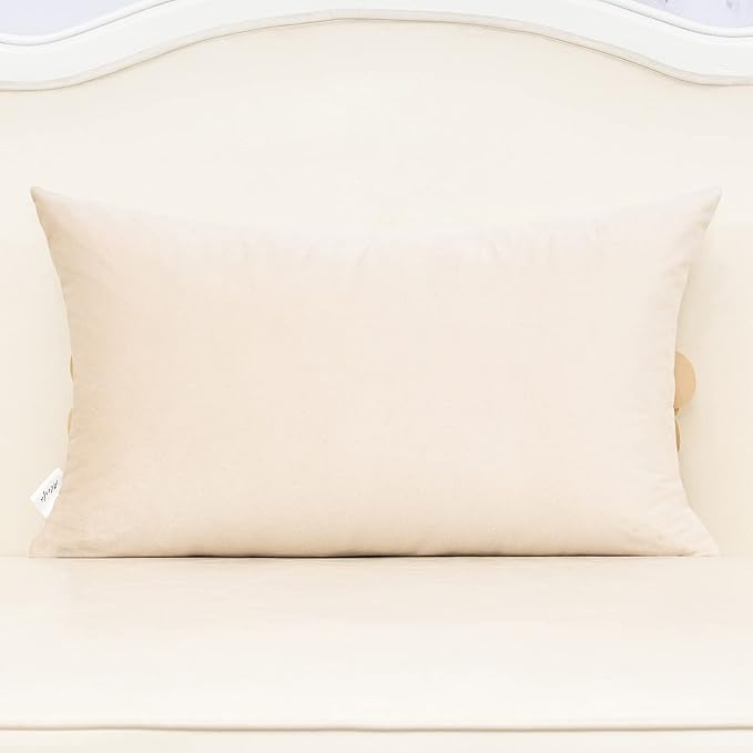 Alerfa 3D Flower Handmade Throw Pillow Cover Decorative Beige Velvet Pillowcase - Image 2