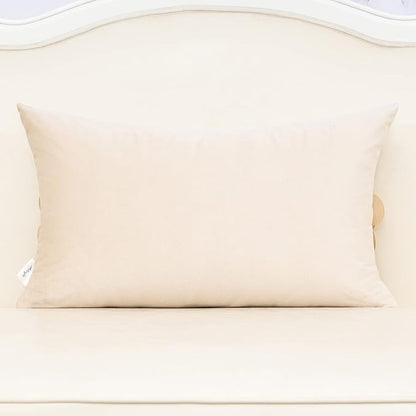 Alerfa 3D Flower Handmade Throw Pillow Cover Decorative Beige Velvet Pillowcase - Image 2
