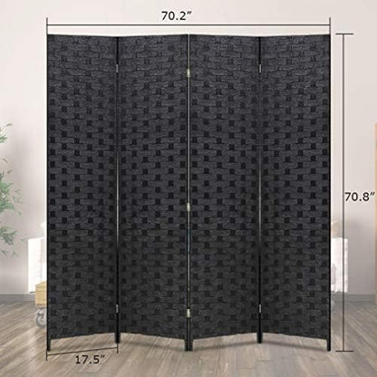 fdw 4-panel folding room divider | 6ft, black on a desk or shelf