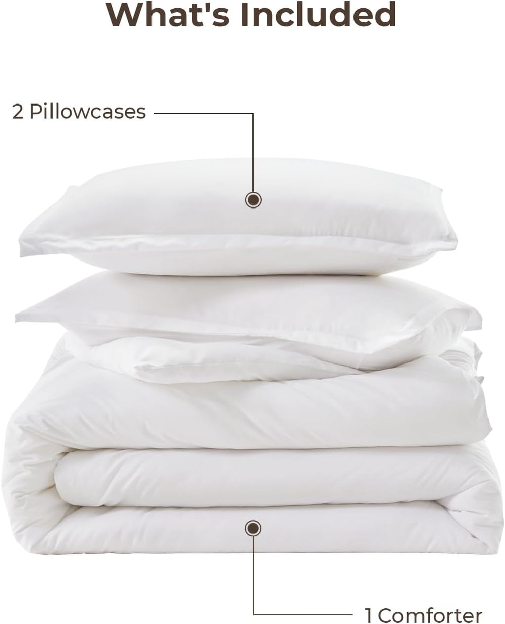 Litanika King Comforter Set White, 3 Pieces Lightweight Solid Bed Set