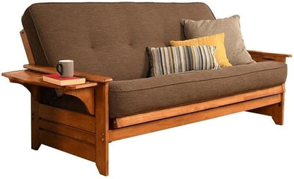 BOWERY HILL Full Linen Fabric Futon in Cocoa Brown-Frame Not Included by BOWERYHILL