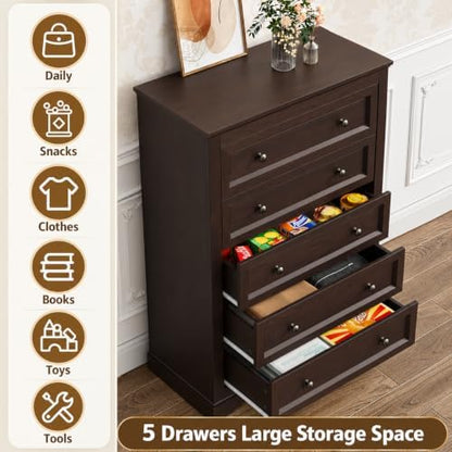 louvixa farmhouse dresser 5 drawer, bedroom chest of, package contents