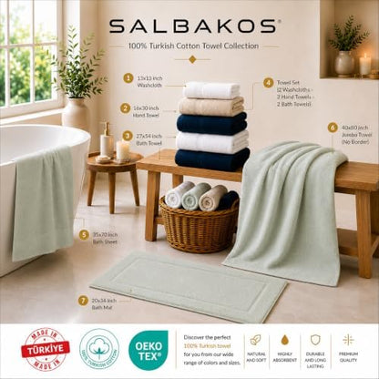 salbakos 100% turkish cotton bathroom towel set of, view 9