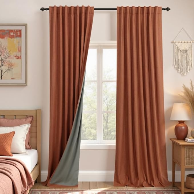 KOUFALL Western Curtains 96 Inch Long 2 Panel Set, Thermal Insulated Cabin by KOUFALL
