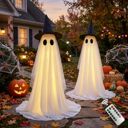 2Pcs Halloween Decorations Outdoor,5FT Height Spooky Ghost Halloween Decor