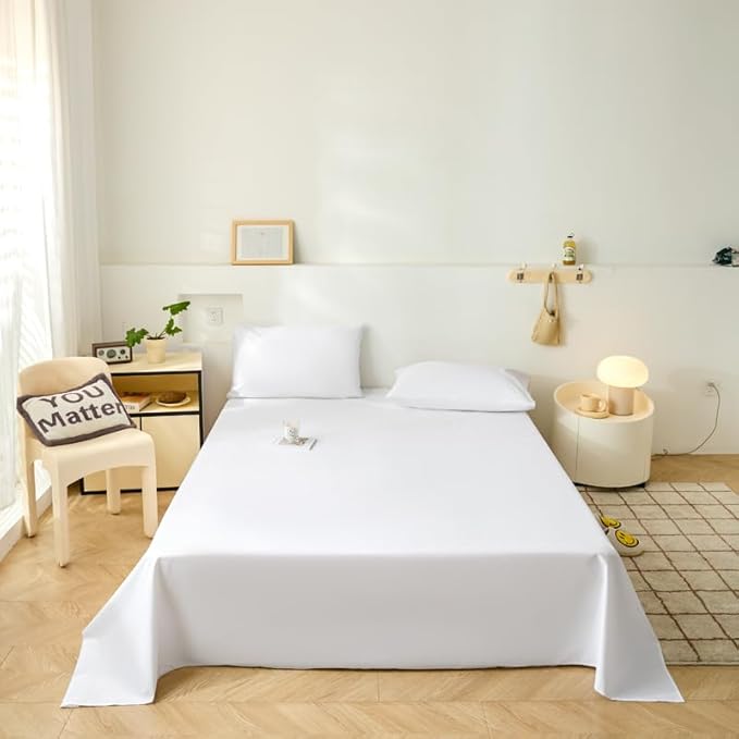 WenBags Lightweight Waterproof Flat Sheet 90 * 98 Inches King Size-Mattress - Image 2