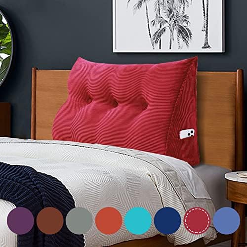 WOWMAX 100% Cotton Corduroy Headboard Pillow – Twin Size Back Support Reading by WOWMAX