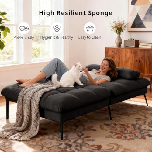 comhoma 72″ convertible futon sofa bed, adjustable backrest, package contents