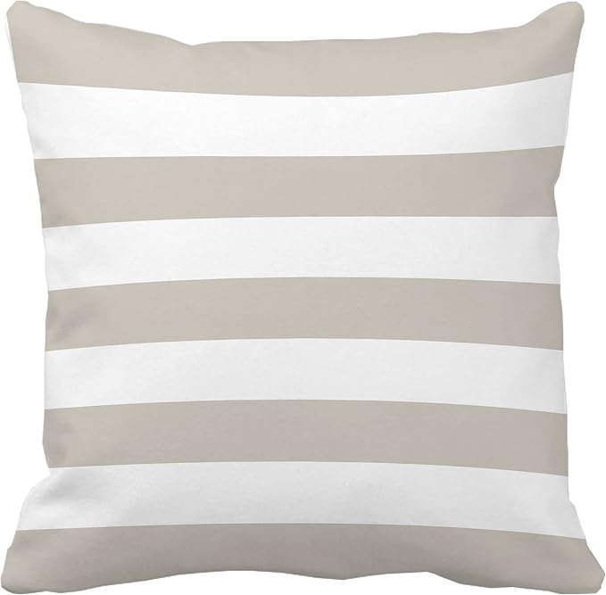 Leaveland Gray and White Stripe Set of 2 20x20 Inch Cotton Polyester Square - Image 2