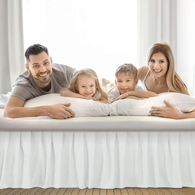 Ruffle Bed Skirt with Split Corners, Microfiber Dust Ruffled - Image 6