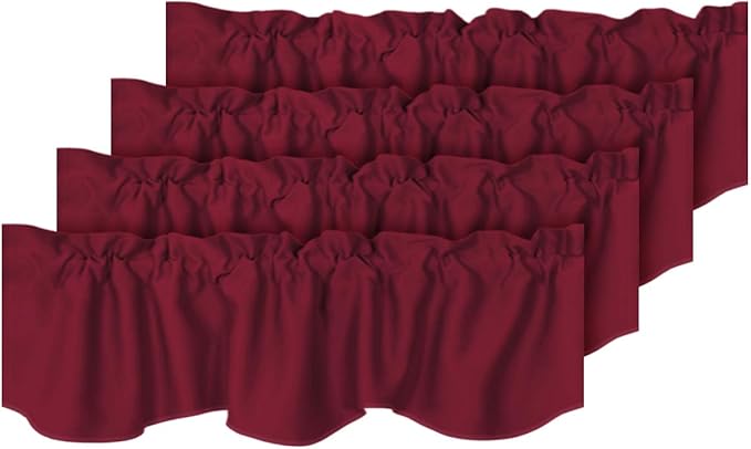 H.VERSAILTEX 4 Panels Blackout Red Christmas Curtain Valances by HVERSAILTEX