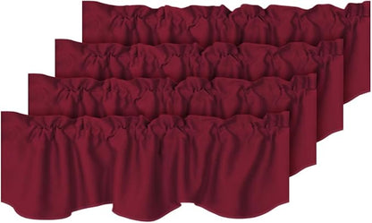 H.VERSAILTEX 4 Panels Blackout Red Christmas Curtain Valances by HVERSAILTEX