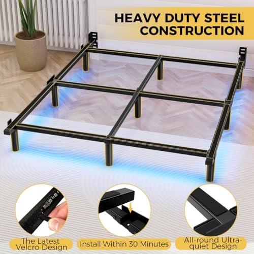 full bed frame with led lights, 7 inch, package contents