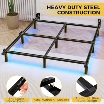 full bed frame with led lights, 7 inch, package contents