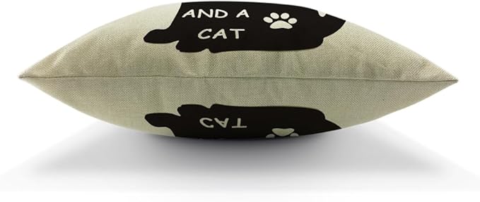 Moslion All You Need is Love and a Cat Lover Quote Pillow Covers Decorative - Image 5