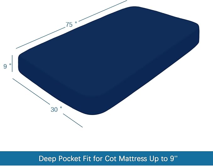 Springspirit 30" x 75" x 9" Cot Sheets, 4-Piece Set, Fitted Sheets - Image 5
