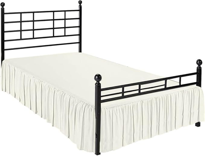 Ruffle Bed Skirt with Split Corners, Microfiber Dust Ruffled by Non-StickyCotton