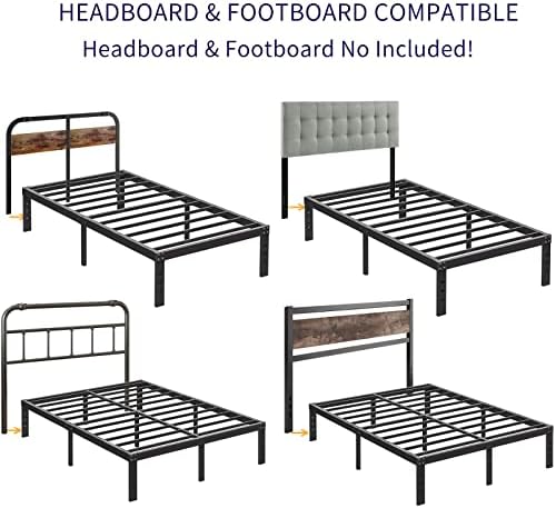 14 inch metal cal king bed frame with, package contents