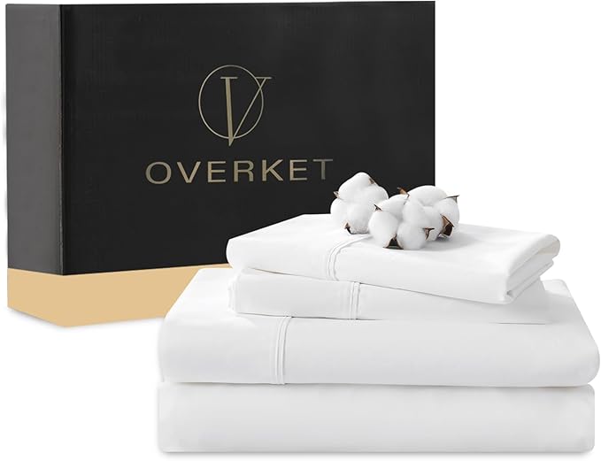 100% Egyptian Cotton Sheets King Size 4PCS 1000 Thread Count Sateen Weave Soft by overket