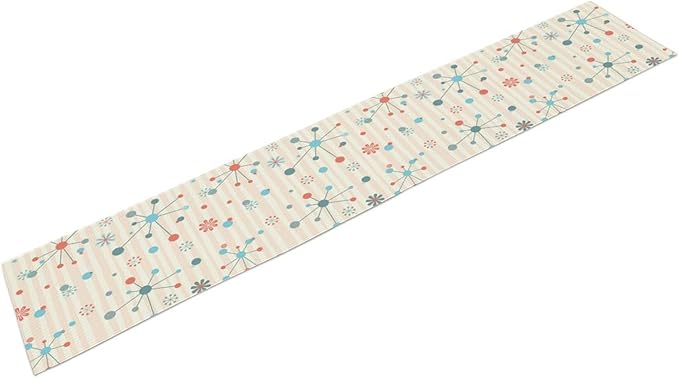 Atomic Retro Table Runner Mid Century Geometric Abstract Classic Modern Sputnik - Image 8