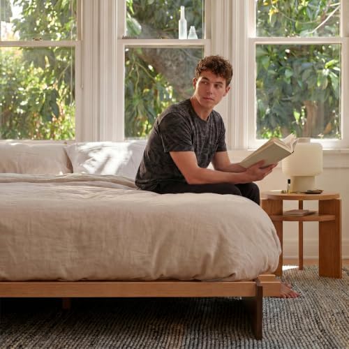 yechen king wood platform bed frame, king size on a desk or shelf