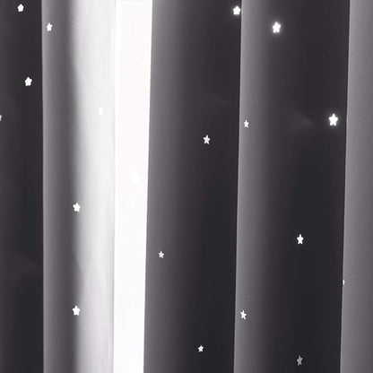 NICETOWN Gray Stars Kids Curtains - Image 3
