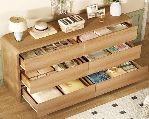 teenfon 55" dresser for bedroom with 6 drawers, close-up detail