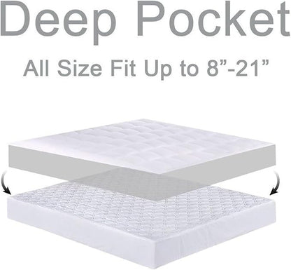 Mattress Topper King for Back Pain, Extra Thick Mattress Pad Cover, Plush - Image 5