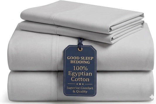 100% egyptian cotton sheets queen size, 4 piece, main product view