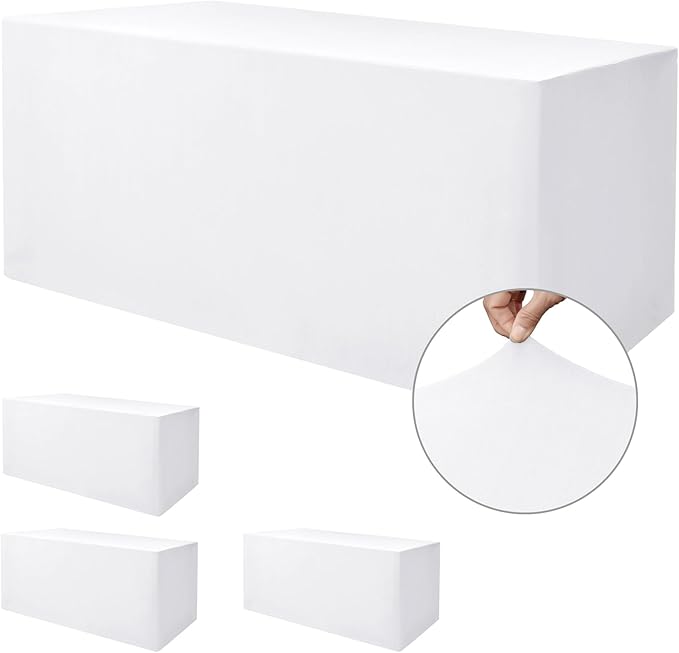 Nasitos White Fitted Table Covers by Nasitoshomedecor