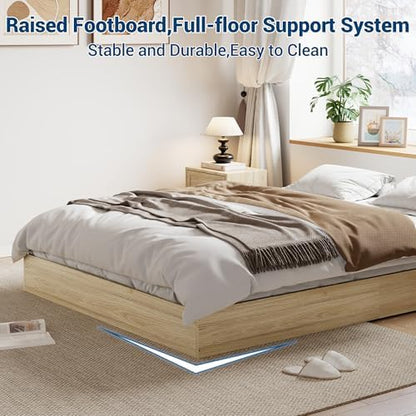 garveehome wood platform bed frame, twin bed frame, close-up detail