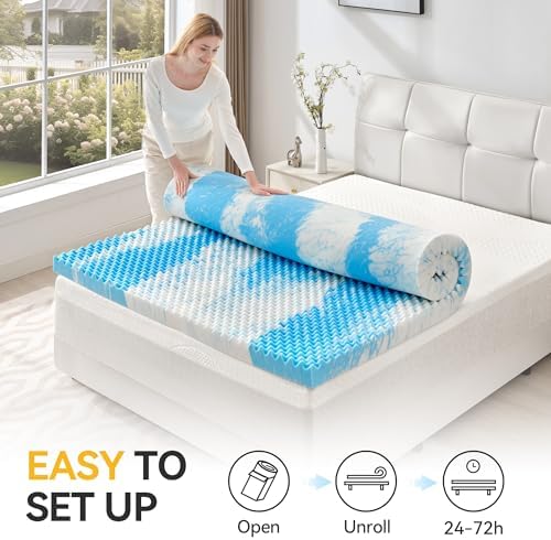 sinweek 2 inch egg crate memory foam mattress on a desk or shelf
