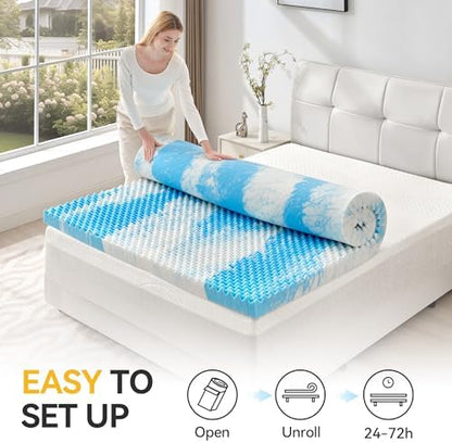 sinweek 2 inch egg crate memory foam mattress on a desk or shelf