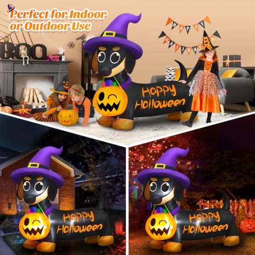 Danxilu Halloween Inflatables Outdoor Decorations 5 FT Dachshund Wiener Dog
