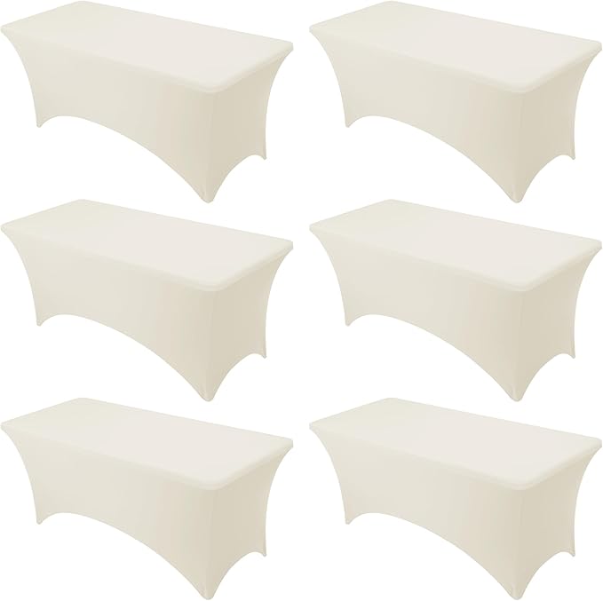 6-Pack Premium Cream Spandex Tablecloths by DailySet