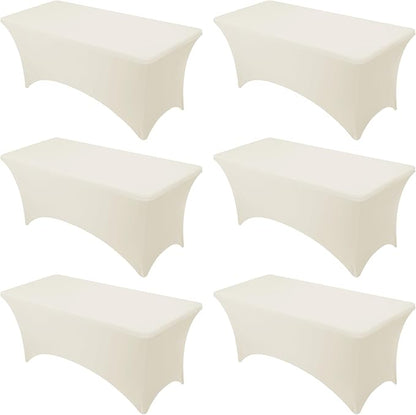 6-Pack Premium Cream Spandex Tablecloths by DailySet