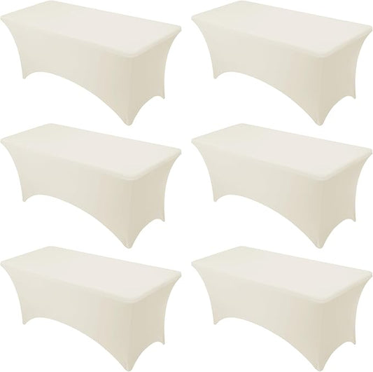 6-Pack Premium Cream Spandex Tablecloths by DailySet