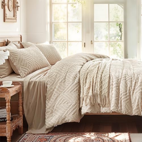 zzlpp king size comforter set 7 piece, beige, side view