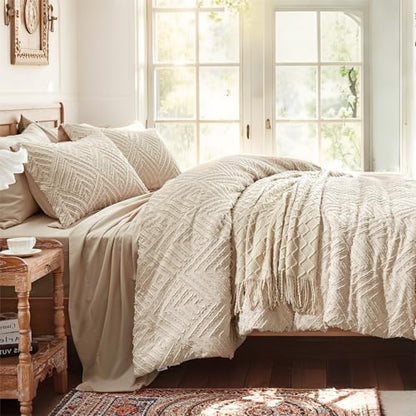 zzlpp king size comforter set 7 piece, beige, side view