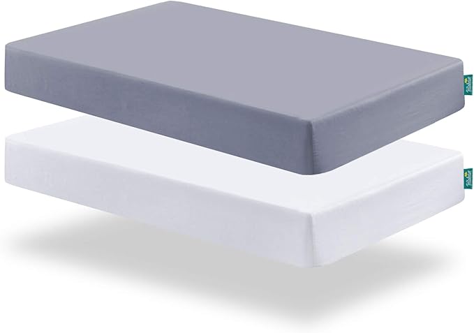 2 Pack Fitted Crib Sheets & 2 Pack Waterproof Crib Mattress Protectors - Image 5