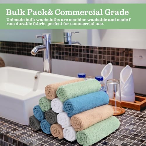 unimade washcloths bulk 200 pack face towels, highly showing dimensions