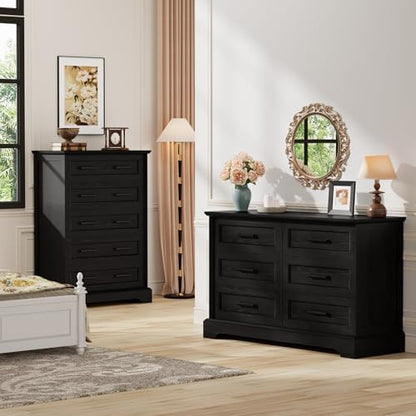 furmax farmhouse dresser for bedroom, 6 drawers dresser, front angle view