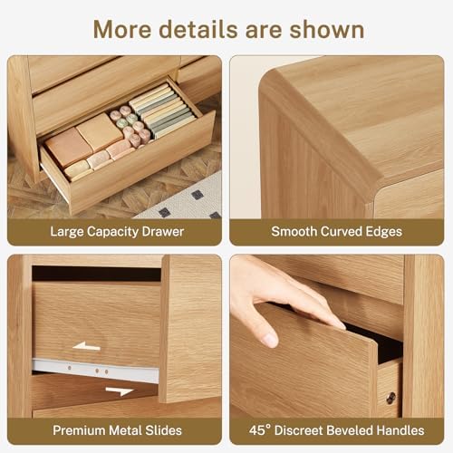 teenfon 55" dresser for bedroom with 6 drawers, front angle view