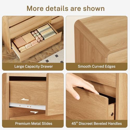 teenfon 55" dresser for bedroom with 6 drawers, front angle view