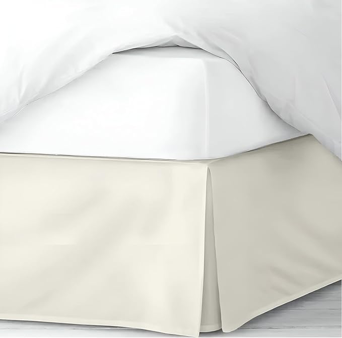 Pleated Bed Skirt King Size, Split Corners, Wrinkle-Resistant Microfiber by PeaceSleepBedding