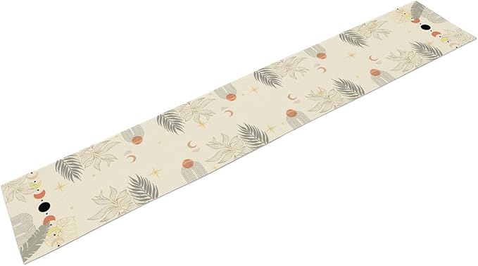 Abstract Mid Century Table Runner, Modern Sun Moon Boho Tropical Plants Palm - Image 6