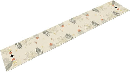 Abstract Mid Century Table Runner, Modern Sun Moon Boho Tropical Plants Palm - Image 6