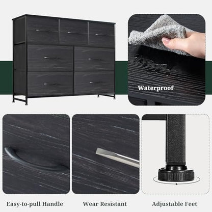 7-drawer dresser for bedroom, anti-tip wide storage organizer, package contents