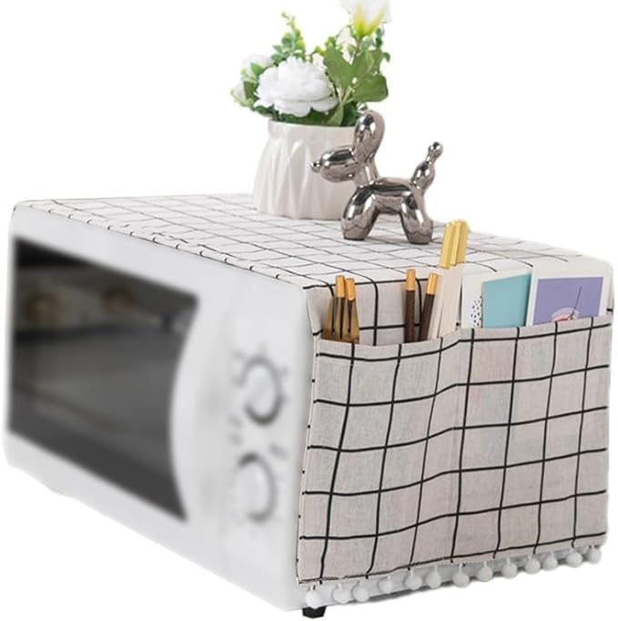 Microwave Oven Cover Dust Oil Proof Cotton Linen Waterproof Fabric Cloth by Unknown