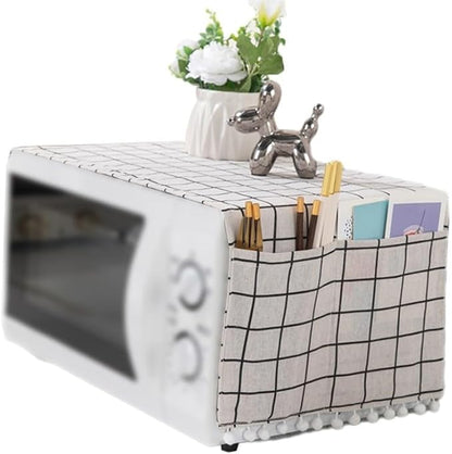Microwave Oven Cover Dust Oil Proof Cotton Linen Waterproof Fabric Cloth by Unknown